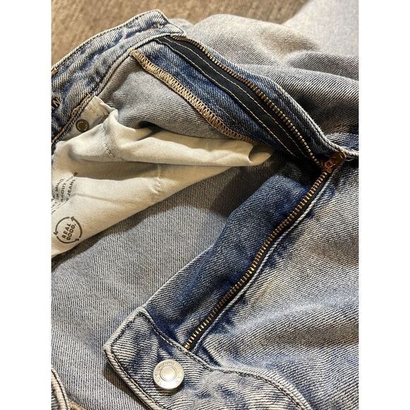 American Eagle mom straight jean womens sz 14S hi waist light wash stretch denim - Picture 9 of 11